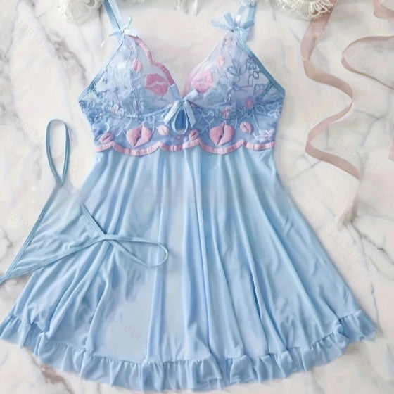 Pink Kisses Blue Lingerie - Peek A Boo Undies