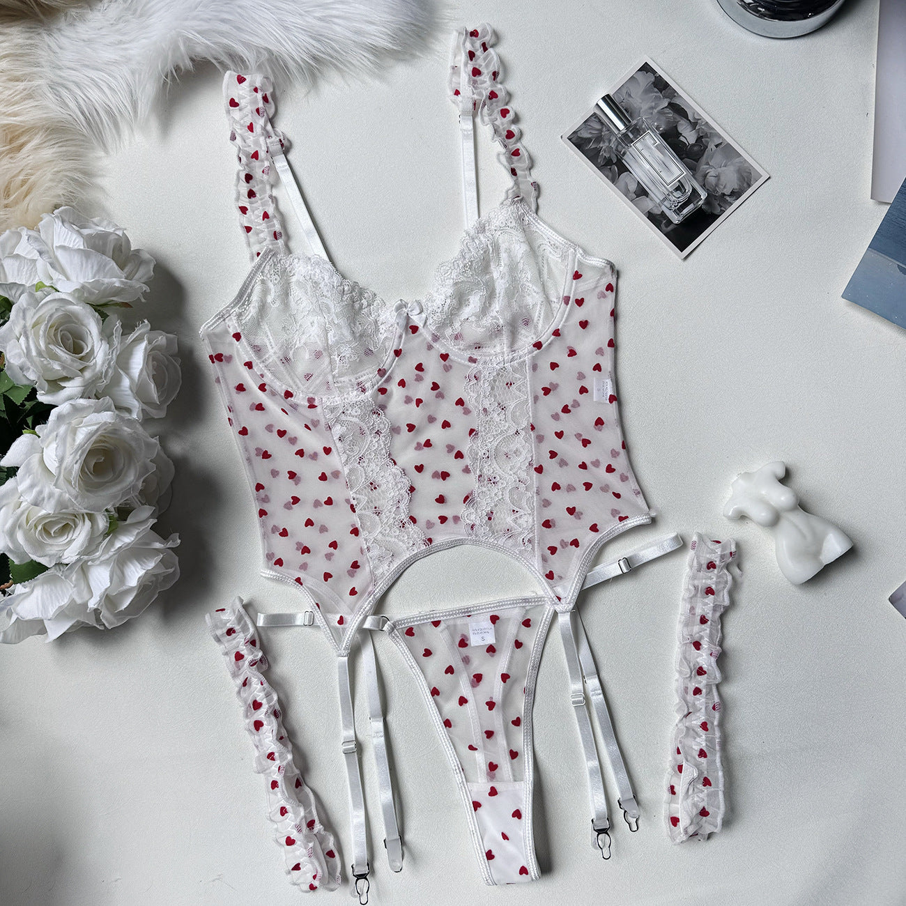 Love 4-piece Lingerie Set - Peek A Boo Undies