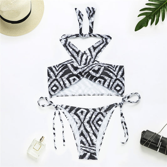 Women's Cross Split Bikini Swimsuit