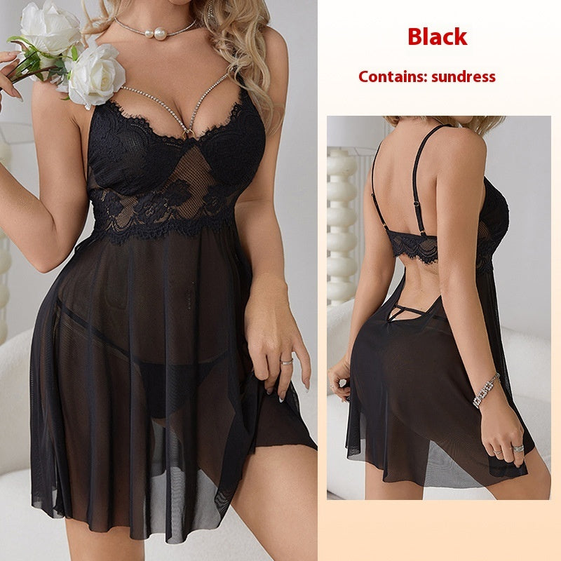 Lingerie See-through Mesh Nightdress - Peek A Boo Undies