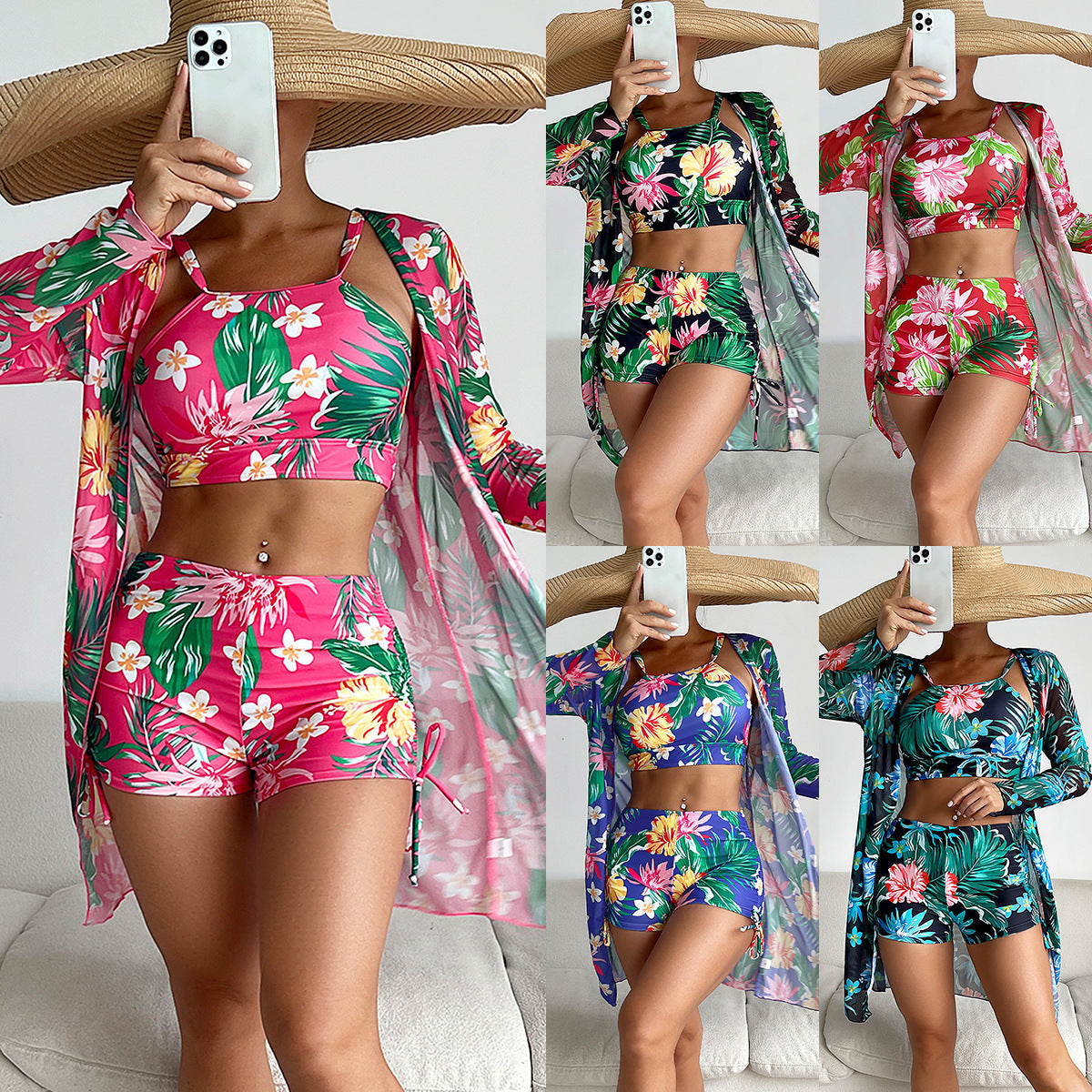 Women's Printed Swimsuit Women's Split Three-piece Suit