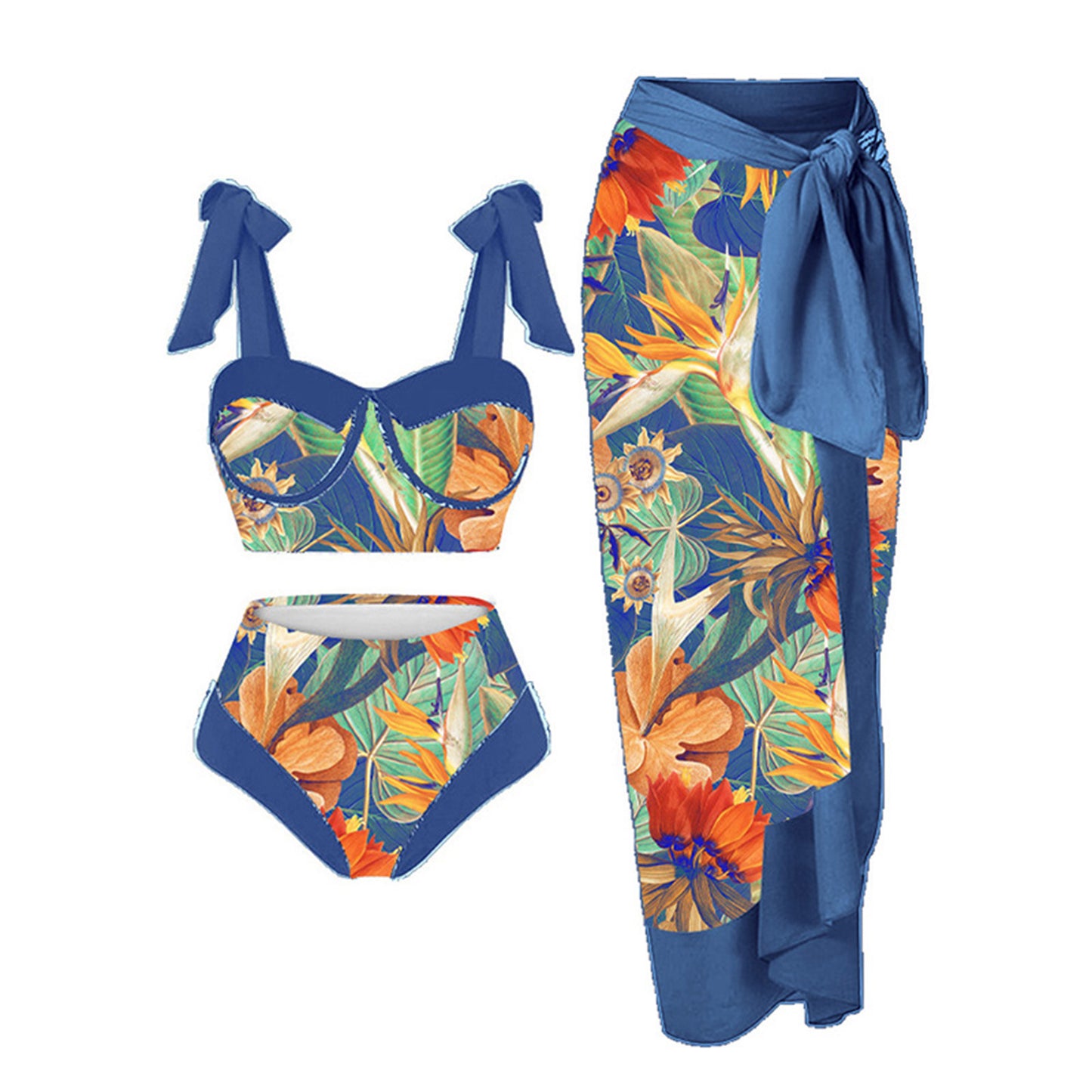 Women's Printing Split Swimsuit Suit