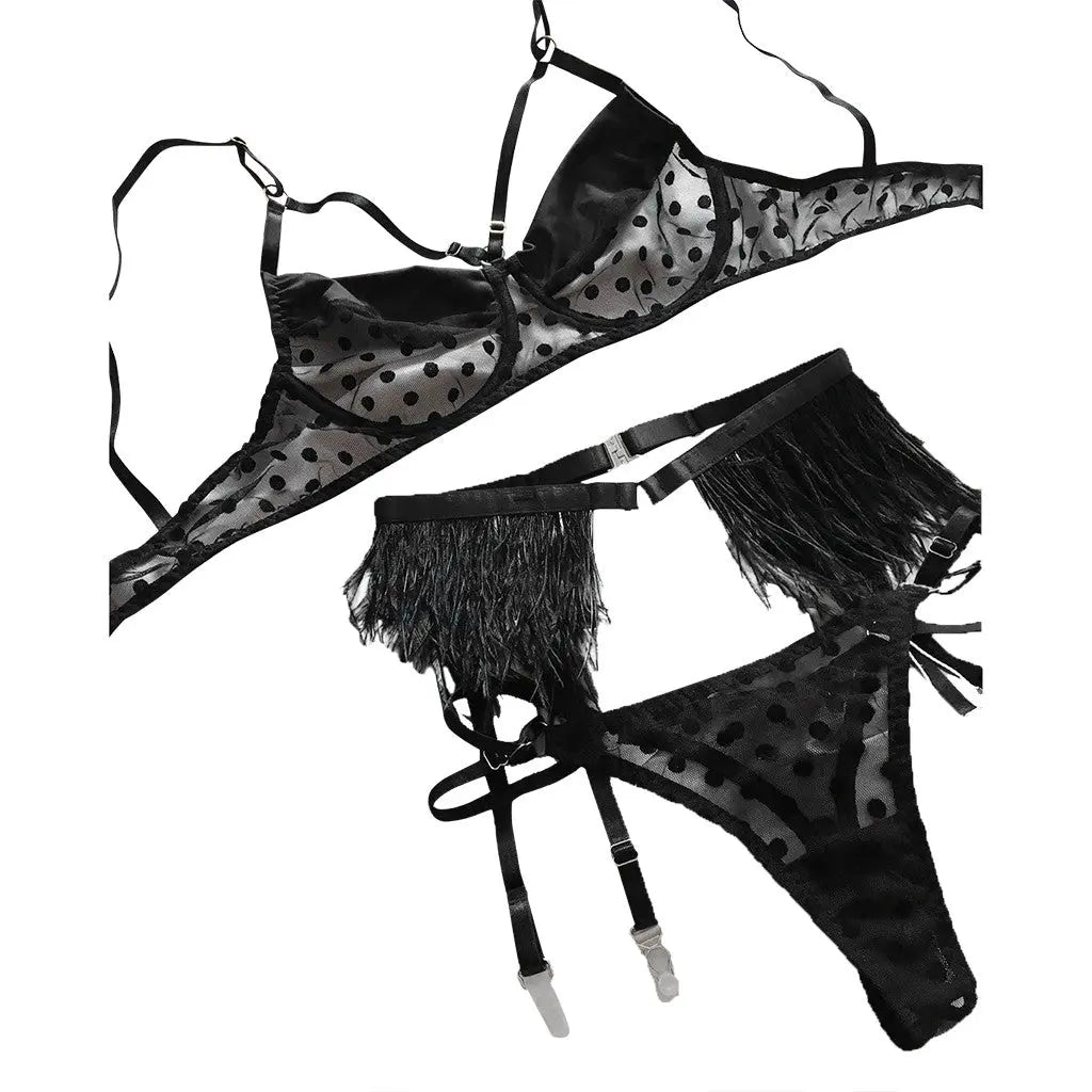 Polka dot mesh lingerie - Image #3