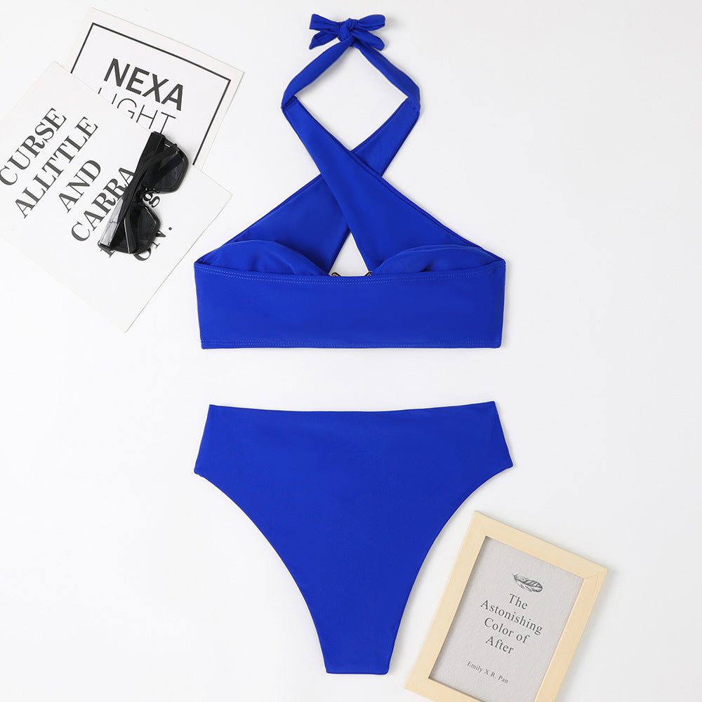 Cross-halterneck Swimsuit