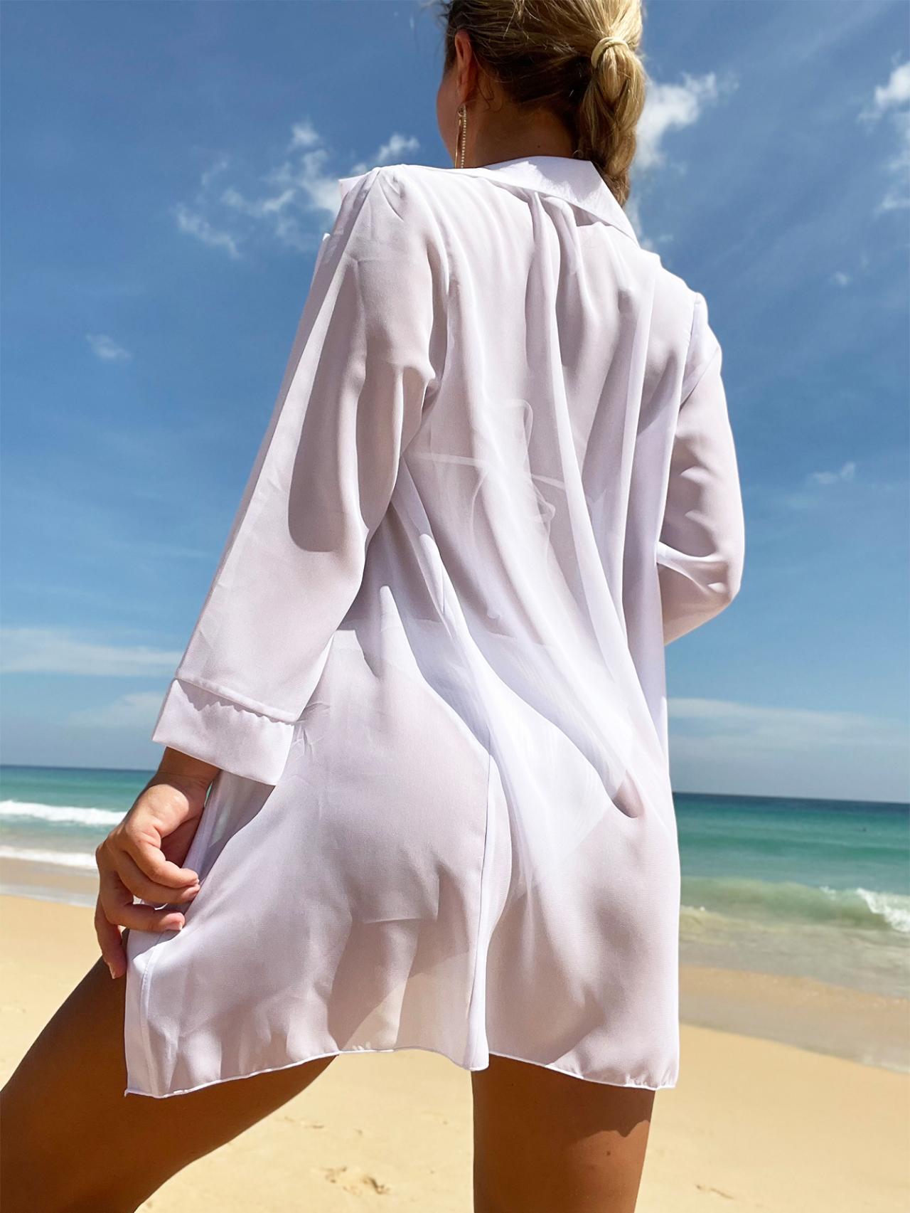 Women's New Solid Color Three-piece Smock Swimsuit