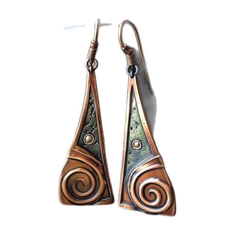 Retro Geometric Spiral Personalized Earrings