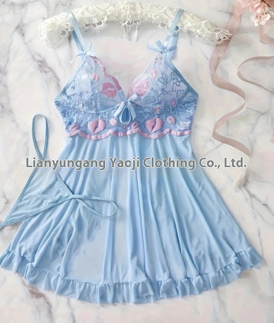 Pink Kisses Blue Lingerie - Peek A Boo Undies
