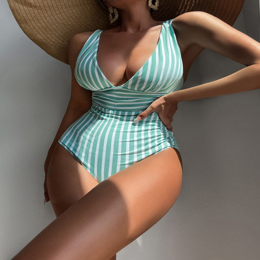 One-piece Swimsuit Striped