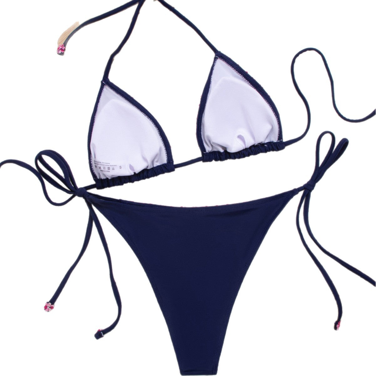 Flower Power Bikini Swimsuit Set With Small Lace