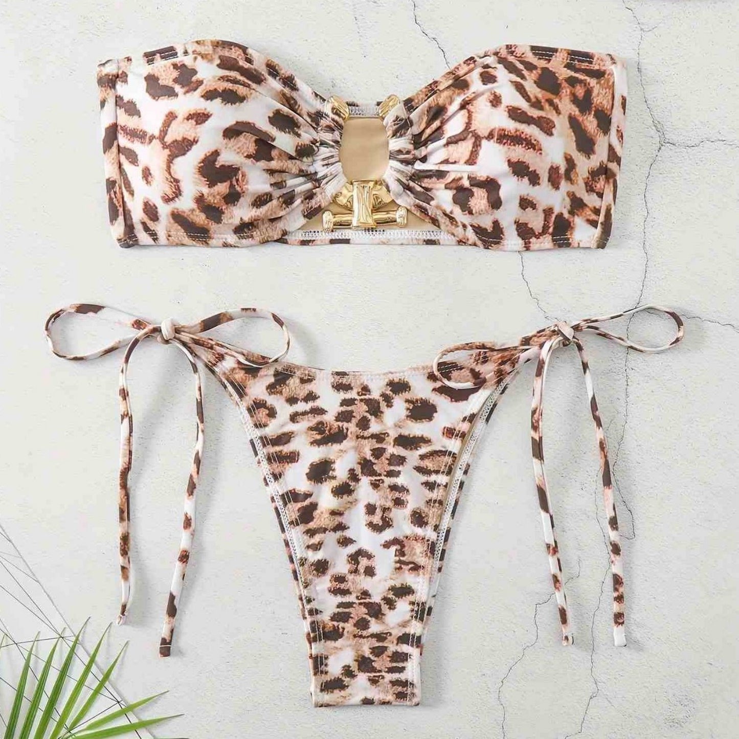 Strapless U-shaped Lace Up Bikini - Peek A Boo Undies