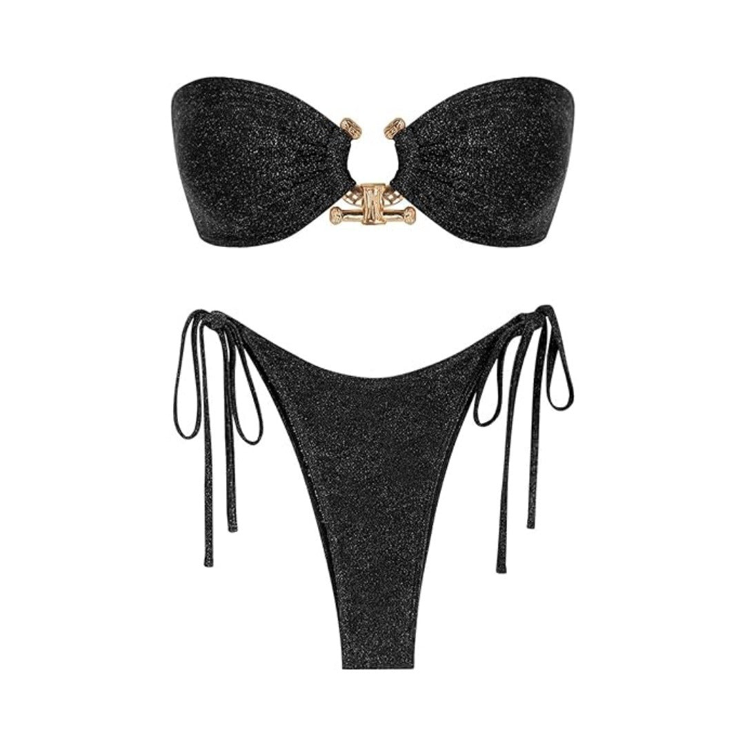 Tube Top Bikini Metal Buckle Swimsuit Women