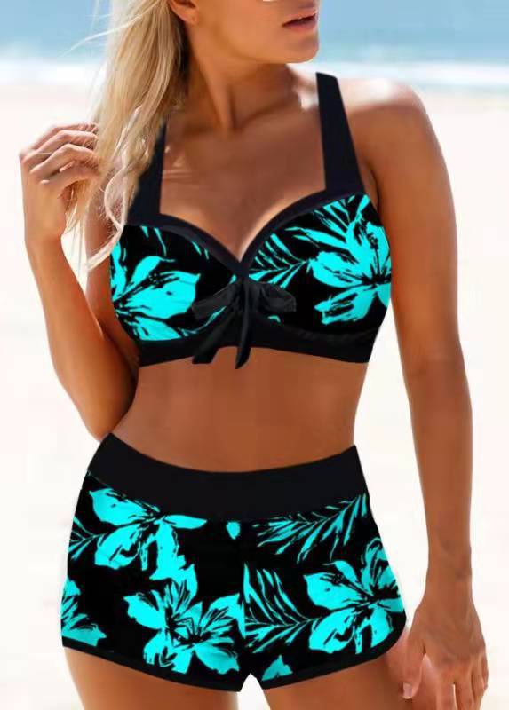 Women's Split High Waist Printed New Bikini Swimwear