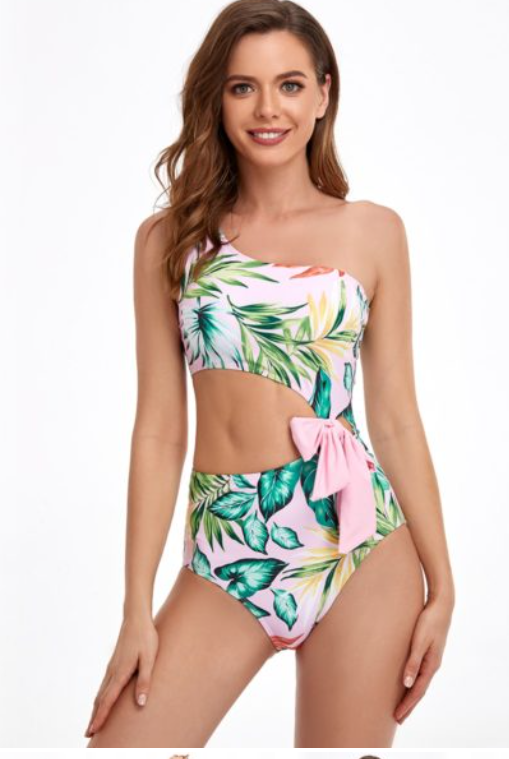 One-piece Swimsuit Oblique Shoulders And Waist