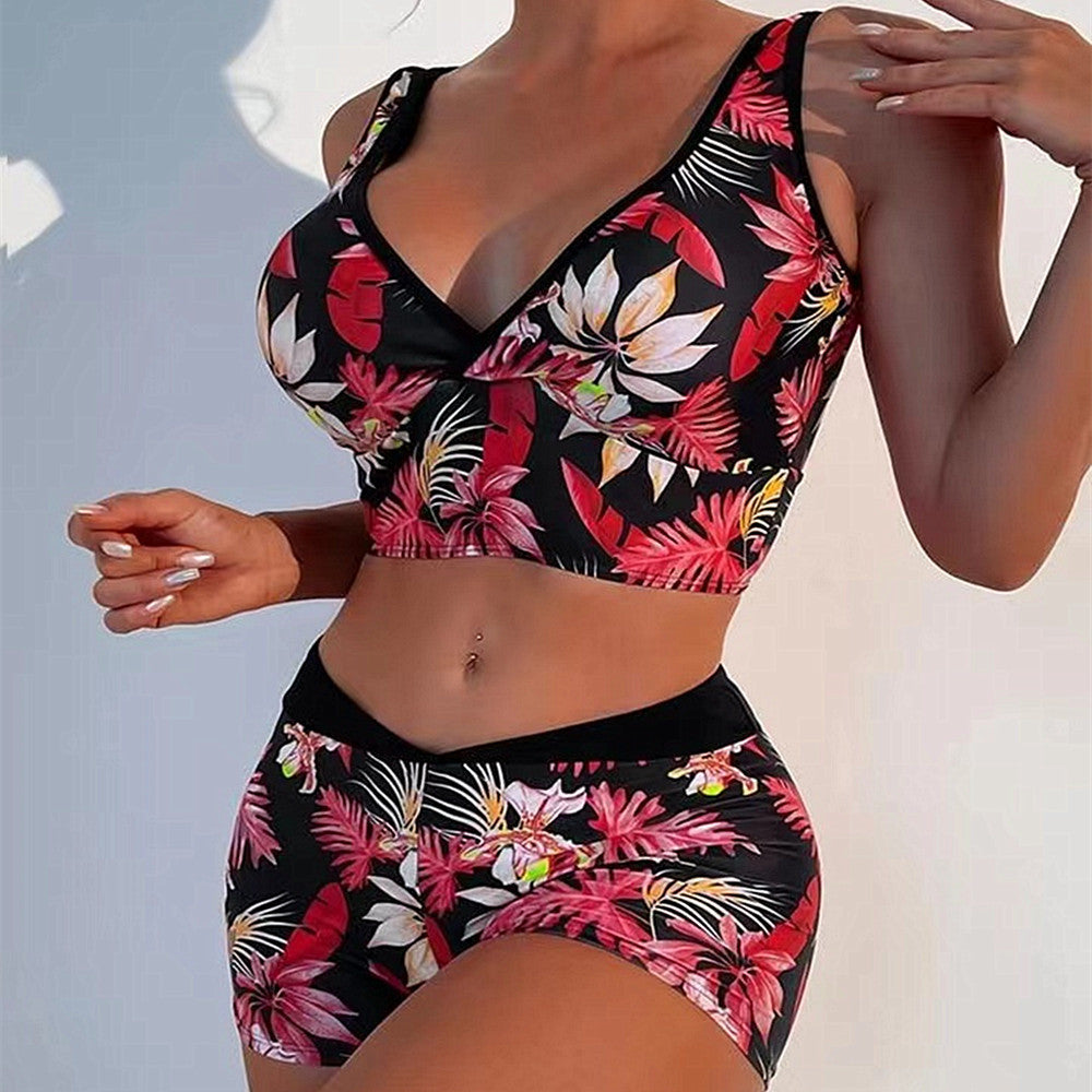 Two-piece Swimsuit Printed Boxer Multi-color Swimsuit