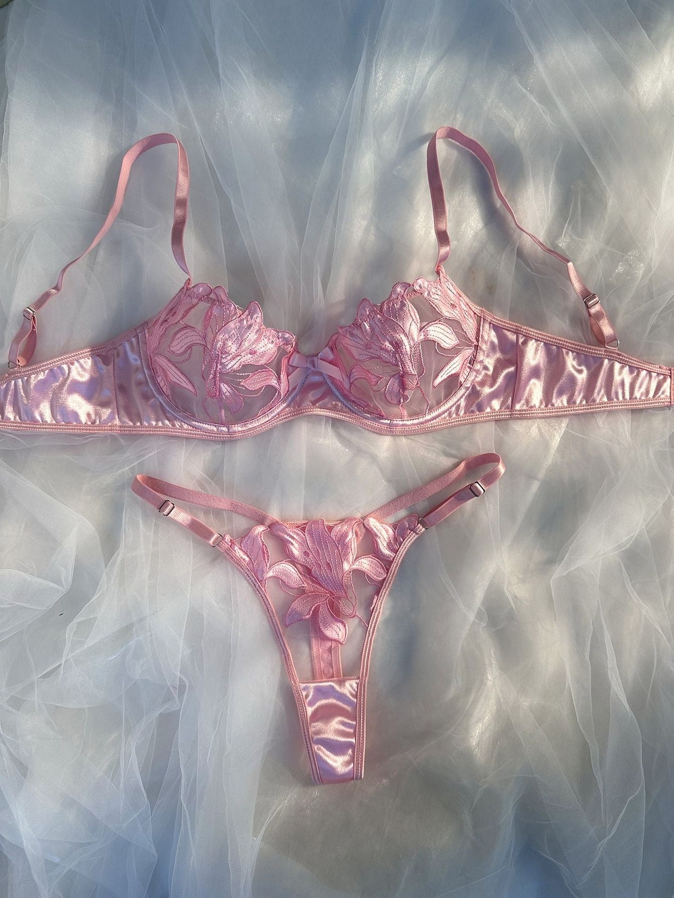 Spring Mesh See-through Lingerie Set - Peek A Boo Undies
