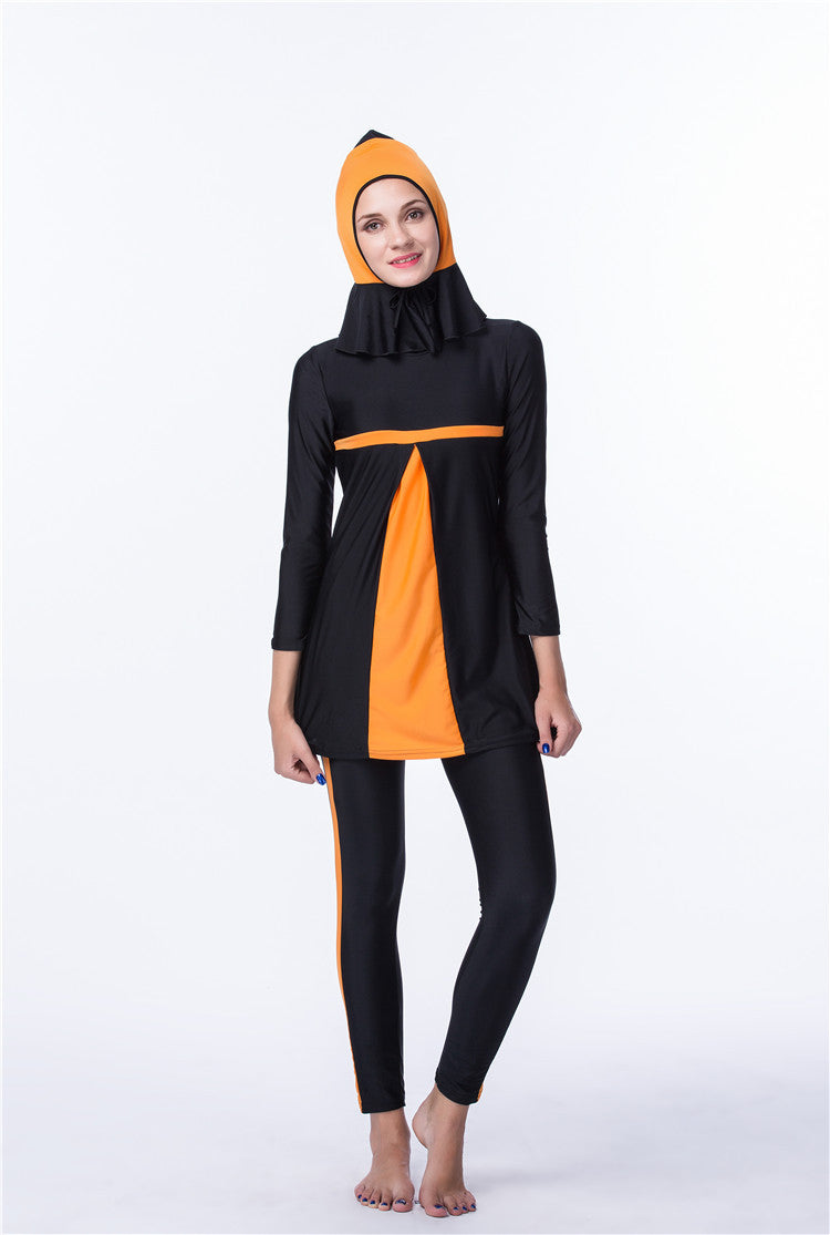 Women's Quick-drying Hijab Top Trousers With Chest Pad And No Steel Support Swimsuit Suit