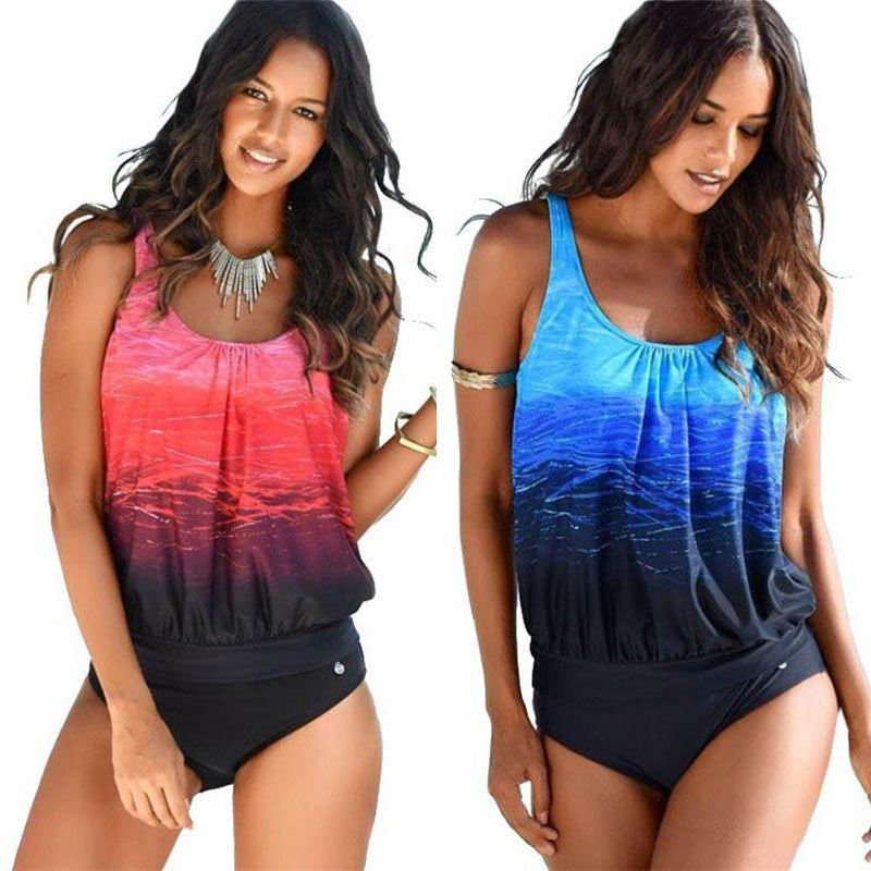 Women's Gradient Split Swimsuit Print Bikini