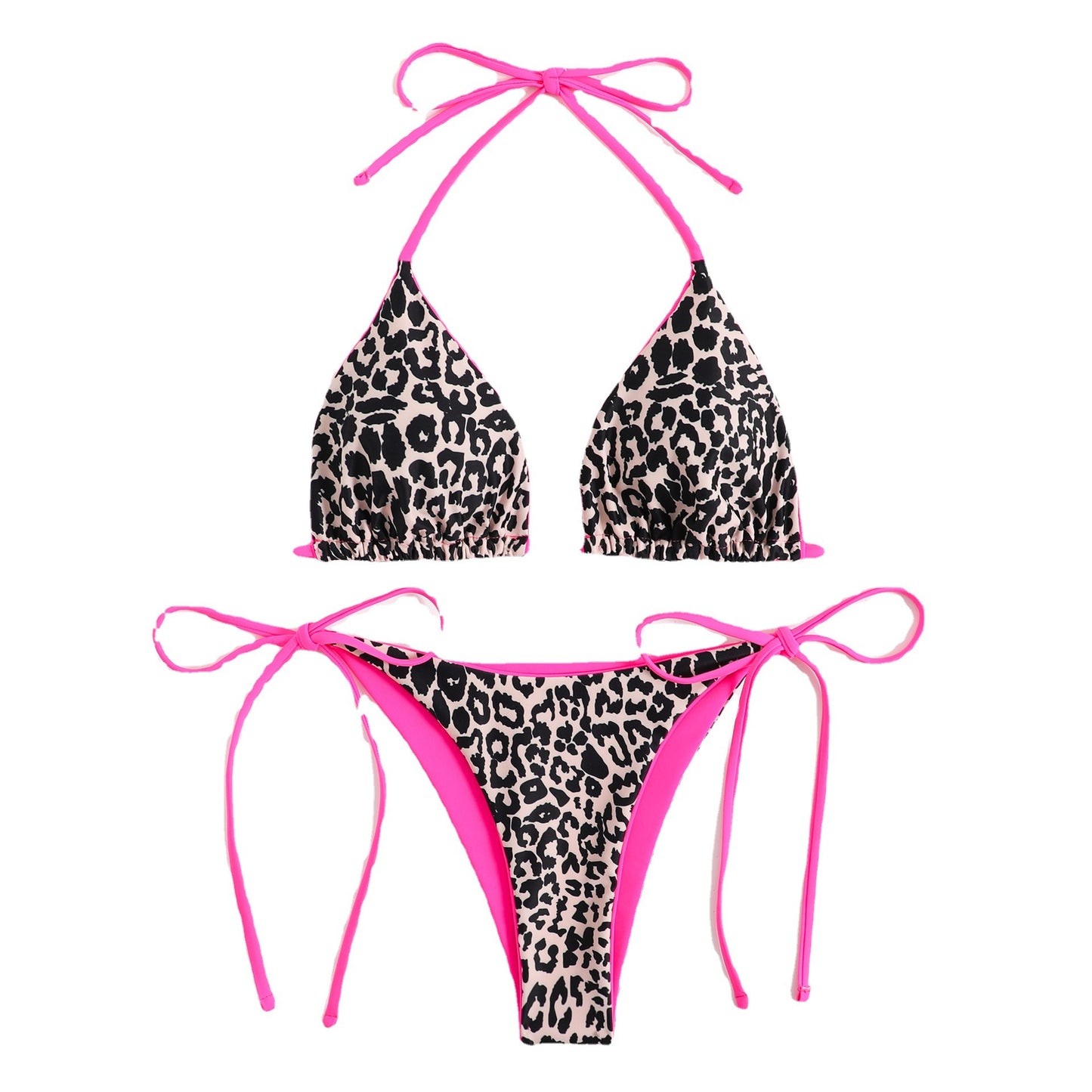 Women's Lace-up Triangle Split Bikini