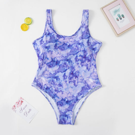 New European And American Tie-dye One-piece Swimsuit - Peek A Boo Undies
