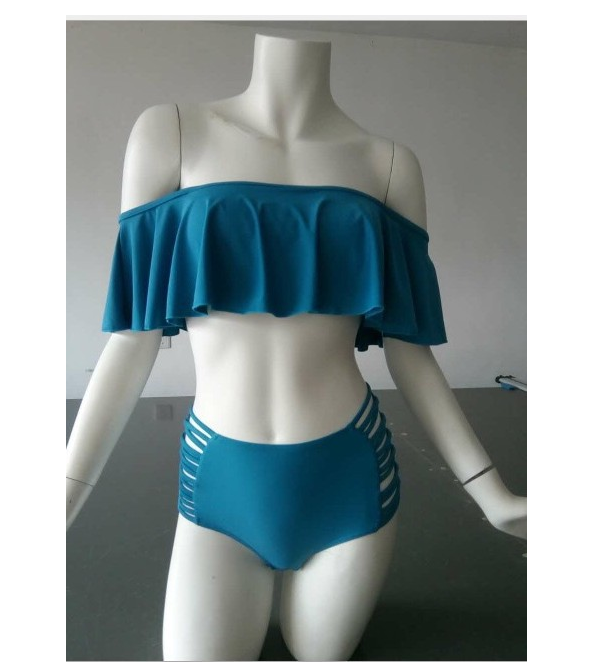 High Waist One Shoulder Split Bikini Swimsuit Ladies Braided Swimsuit