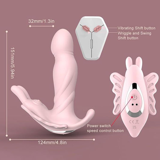 G Spot Wearable Butterfly Vibrator- Dildo Sex- Toys For Women With 9 Vibrating Wriggle Swing Modes Vibrating Panties Anal- Vibrator- With Remote Control Couple Adult- Toys