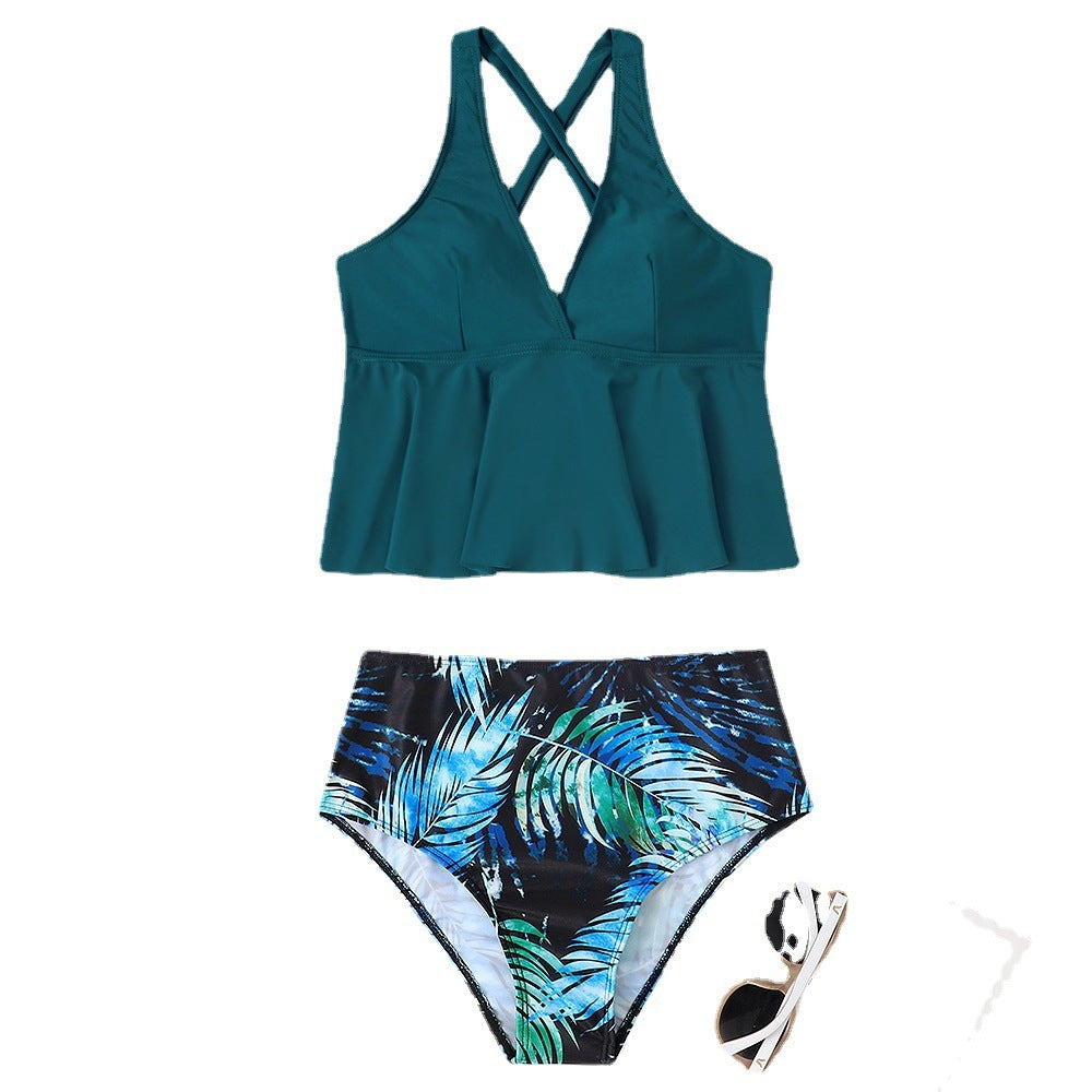 New Solid Color Suit Beach Ribbon Bikini - Peek A Boo Undies