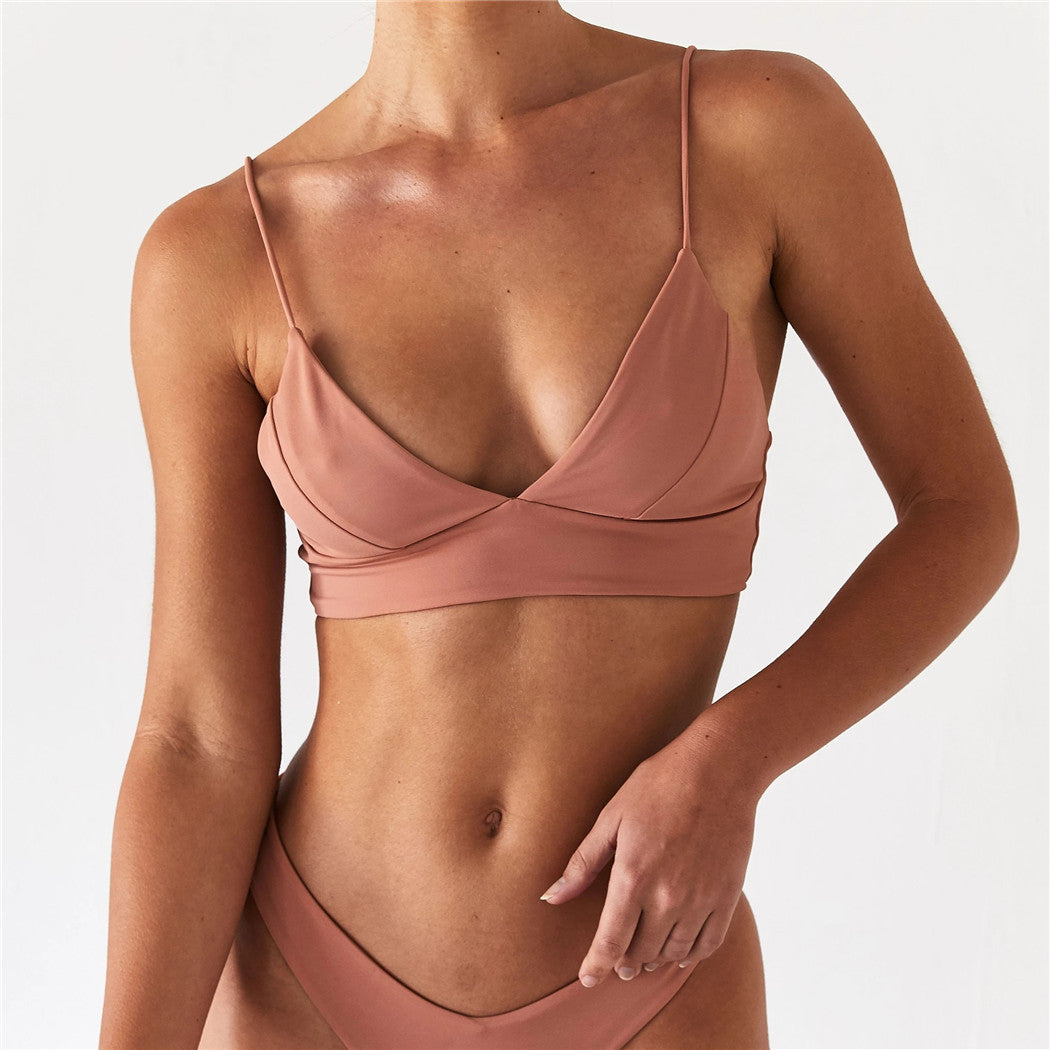 Swimsuit Split Bikini Solid Color