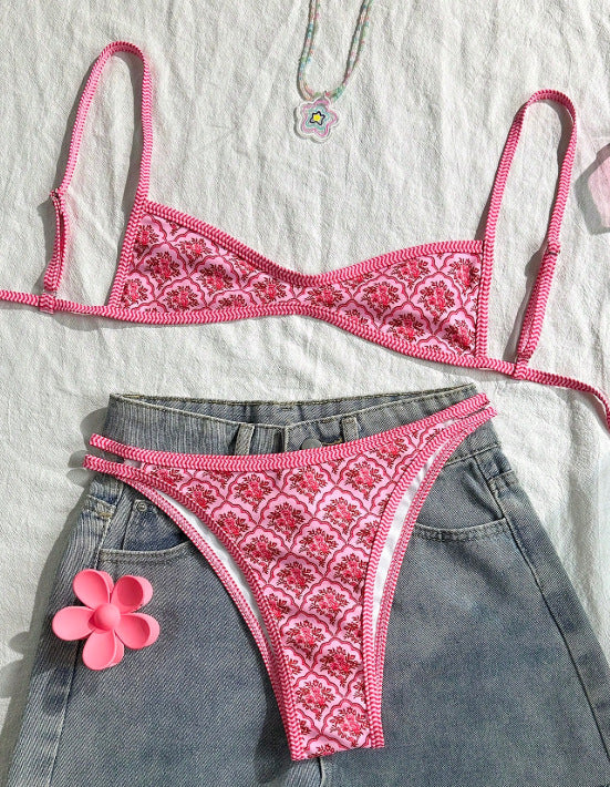 Mediterian Swimsuit Shoulder Strap Bikini