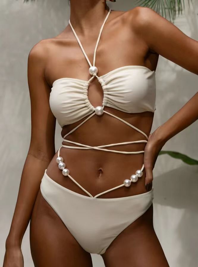 Women's Split Lace-up Bikini Swimsuit