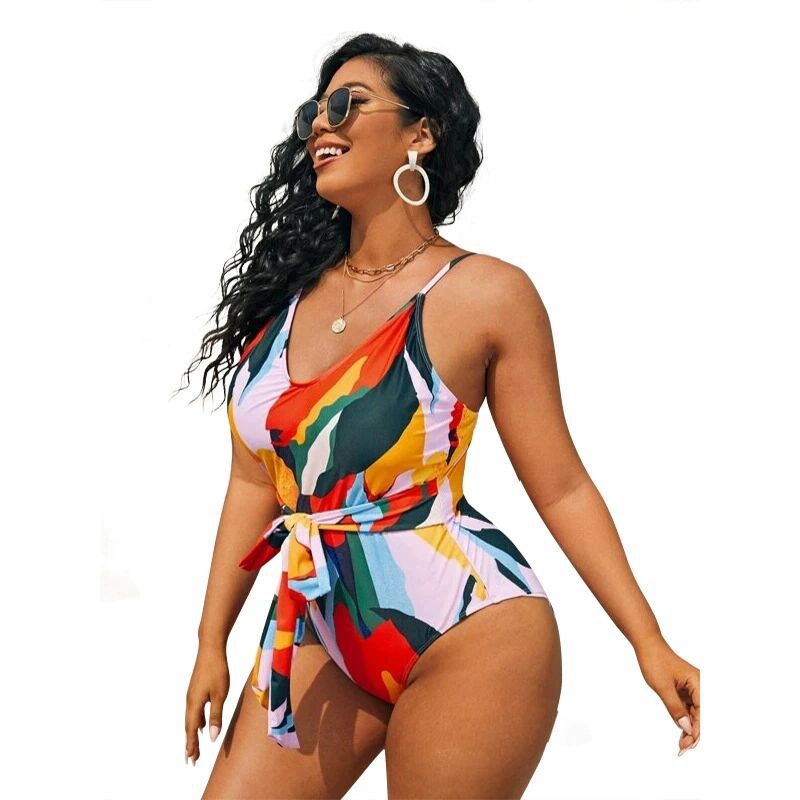 Women's Fashion Print Bikini One Piece Swimsuit