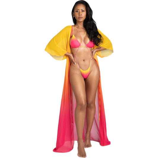 Split Swimsuit Colorful Three-point Bikini