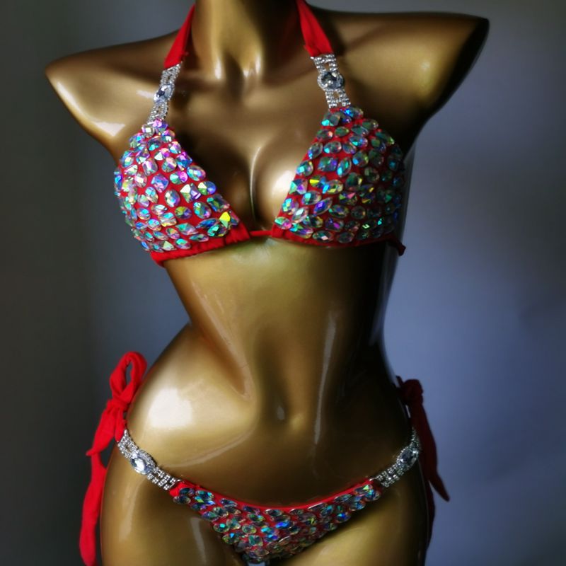 Women's Diamond Alloy Accessories Bikini Swimsuit