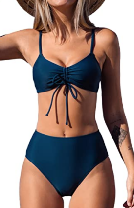 Ladies Fashion Cutout Lace-Up Halter Swimsuit