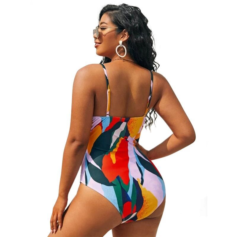 Women's Fashion Print Bikini One Piece Swimsuit