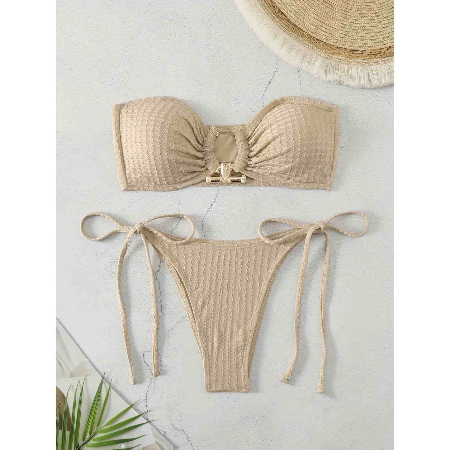Strapless U-shaped Lace Up Bikini - Peek A Boo Undies