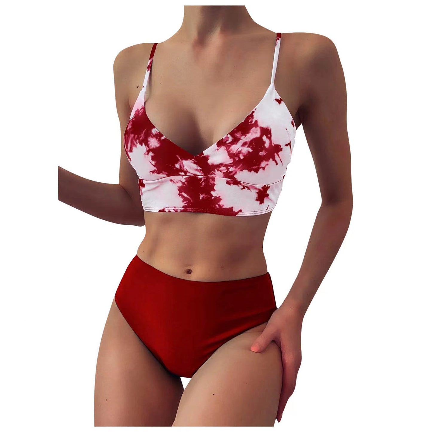 Multicolor Tie-dye Printed Bikini Women's Suit