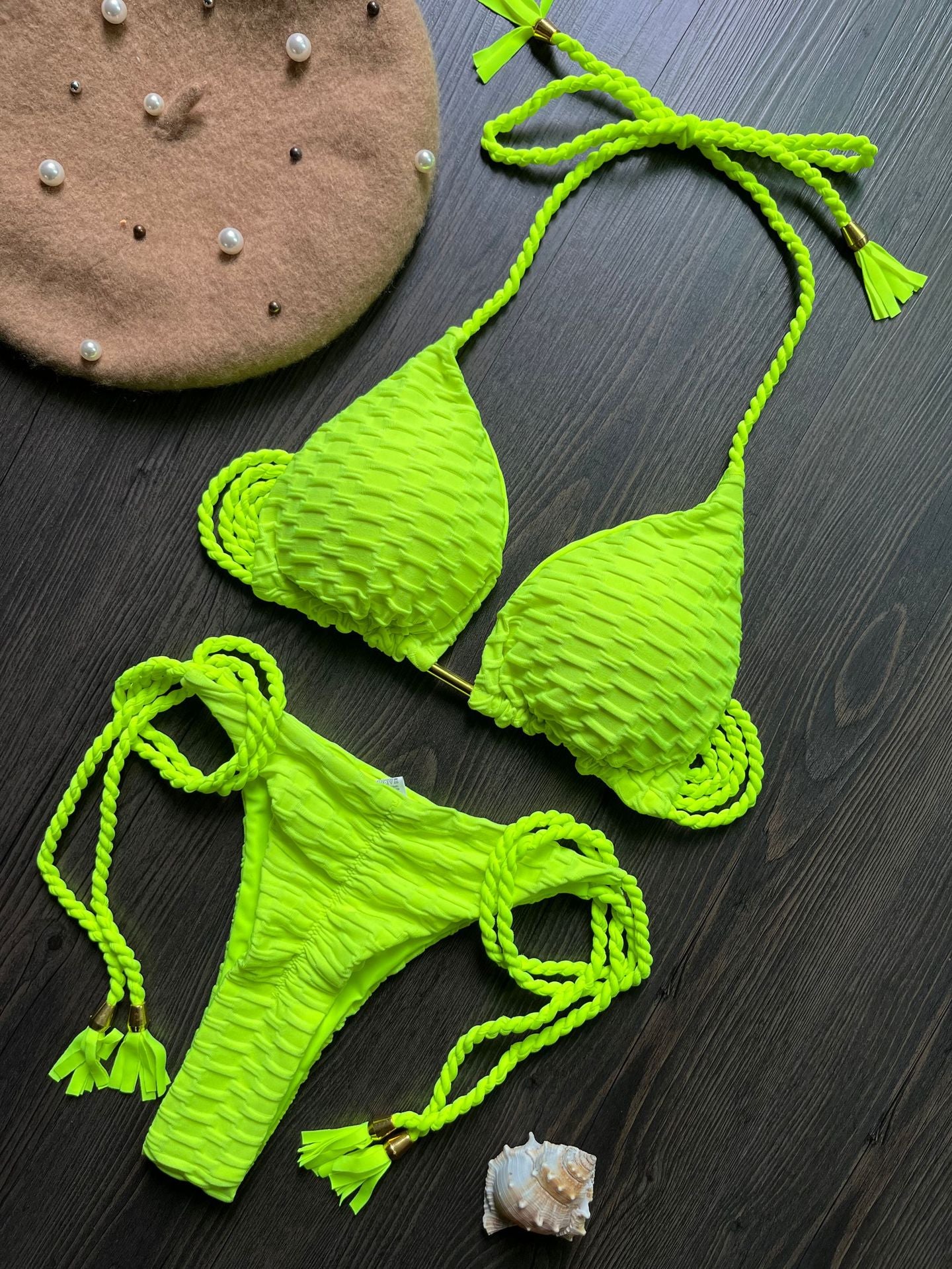 Women's Fashion Braided Rope Bikini Suit - Peek A Boo Undies