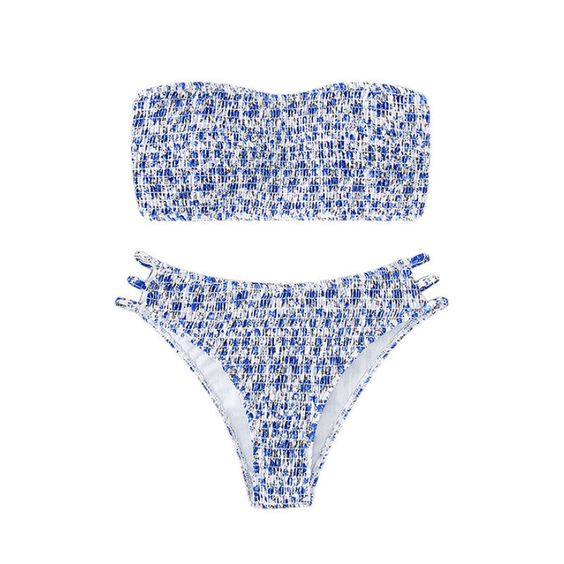 Floral Strapless Beauty Back Split Swimsuit - Peek A Boo Undies