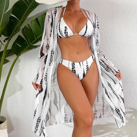 Bikini Three-piece Mesh Long Sleeve