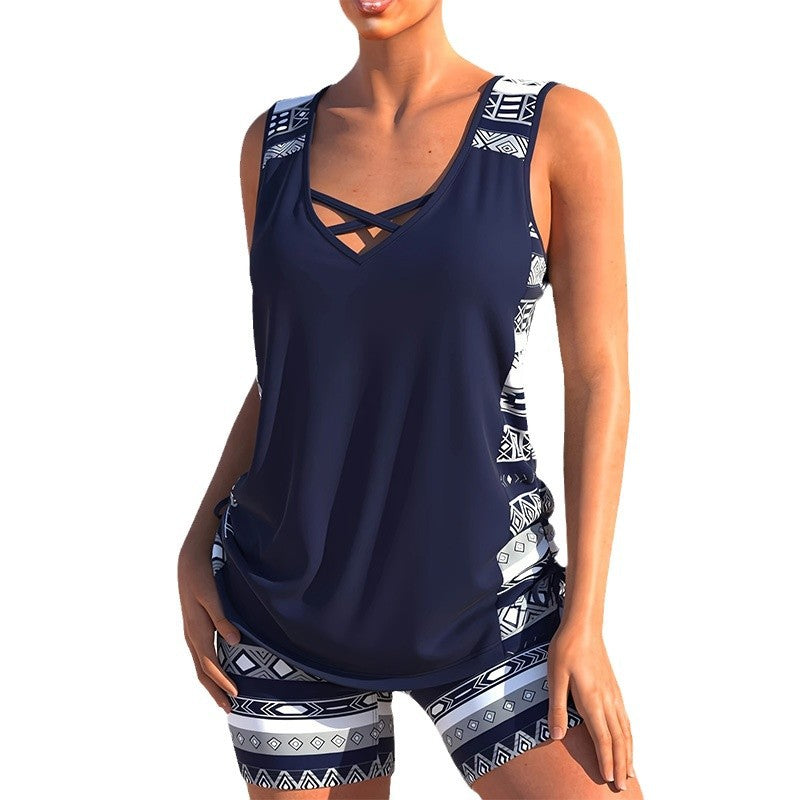 Conservative Split Swimsuit - Peek A Boo Undies