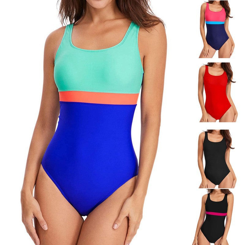 Women's Bikini Stitching Contrast Color Swimsuit - Peek A Boo Undies