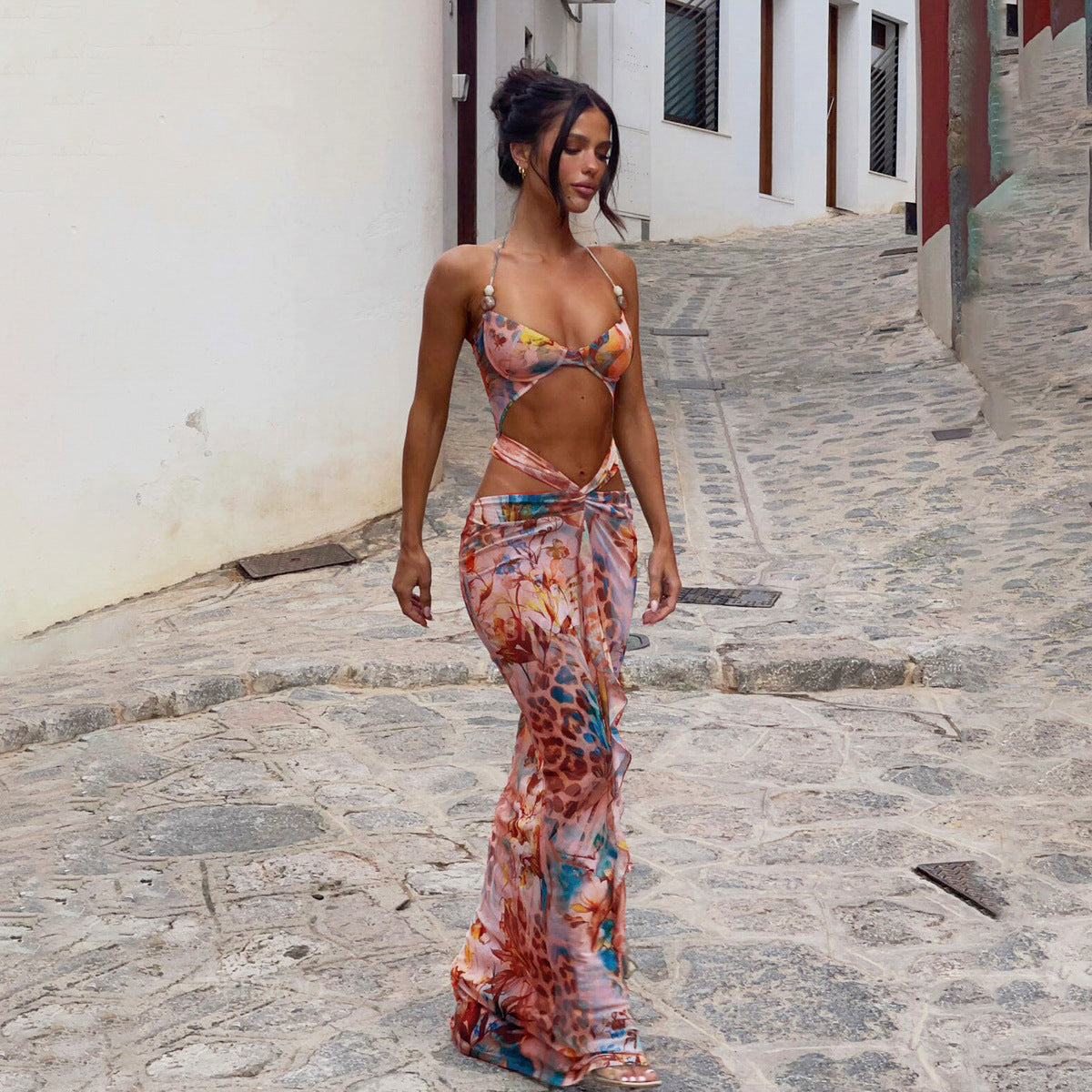 Sexy Bikini Printed Split Women's Swimsuit Swimsuit Female Dress - Peek A Boo Undies