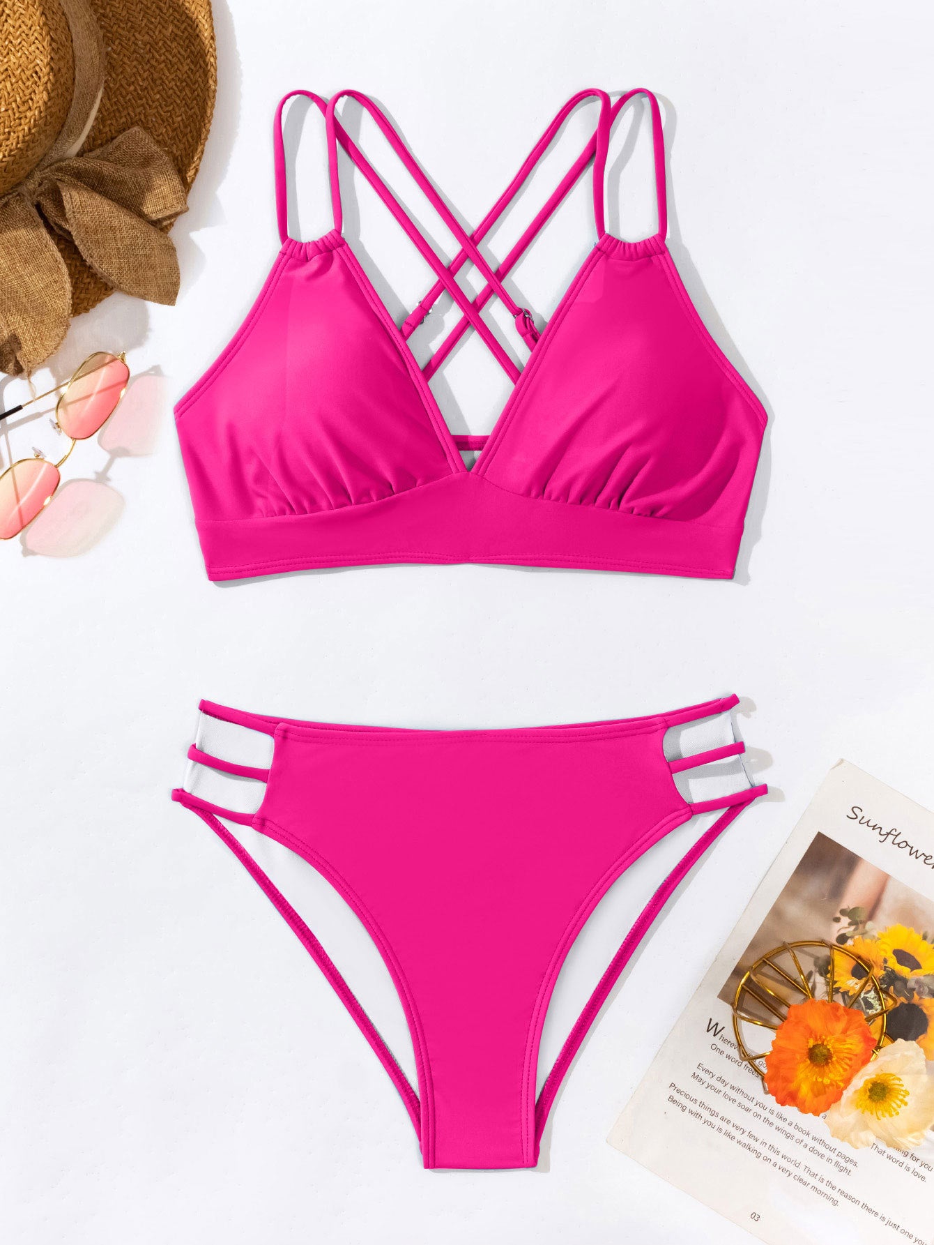 V-neck Halter Bikini Split Swimsuit