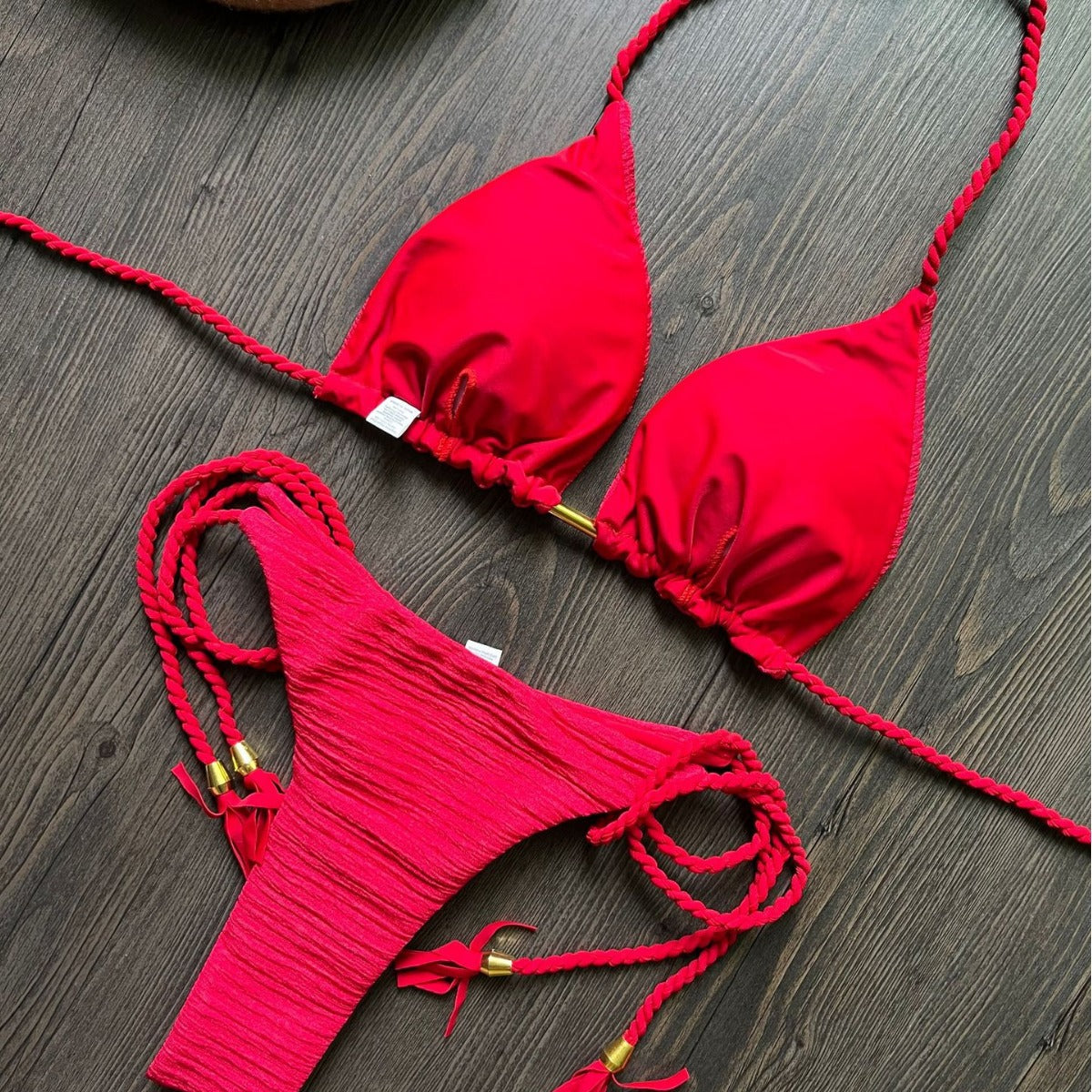 Women's Fashion Braided Rope Bikini Suit - Peek A Boo Undies