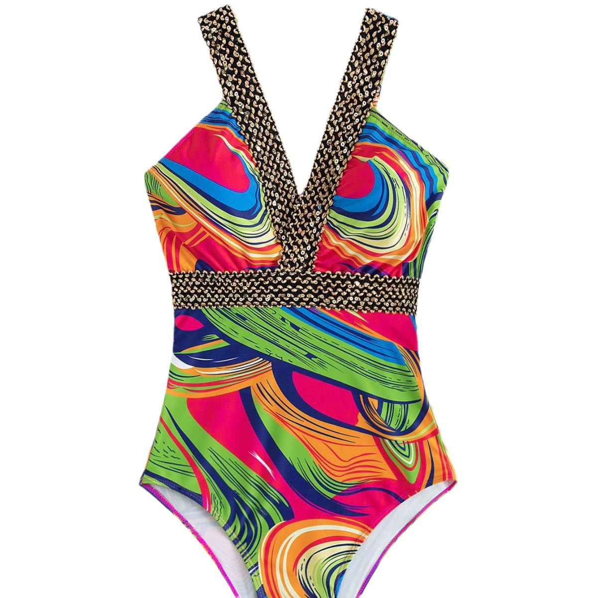 Deep V Spaghetti Straps One-piece Swimsuit