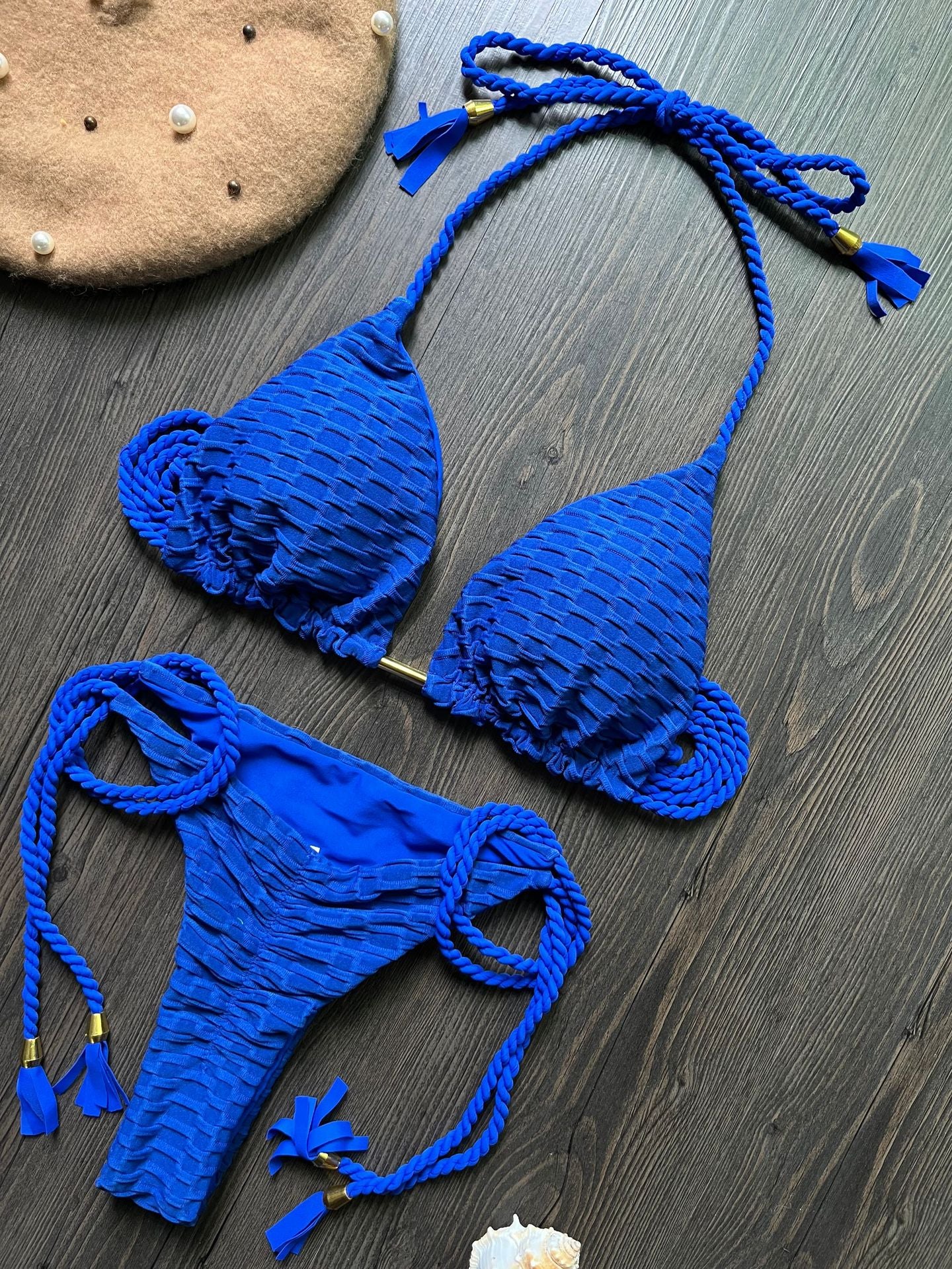 Women's Fashion Braided Rope Bikini Suit - Peek A Boo Undies
