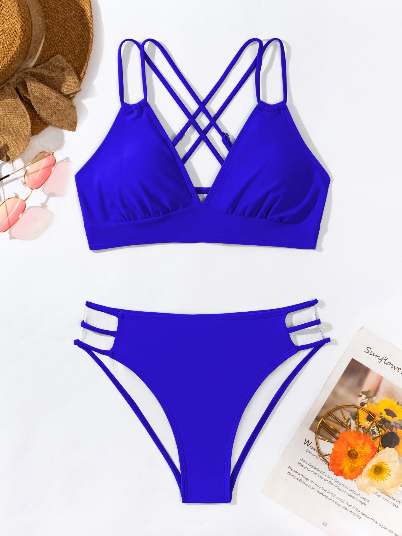 V-neck Halter Bikini Split Swimsuit