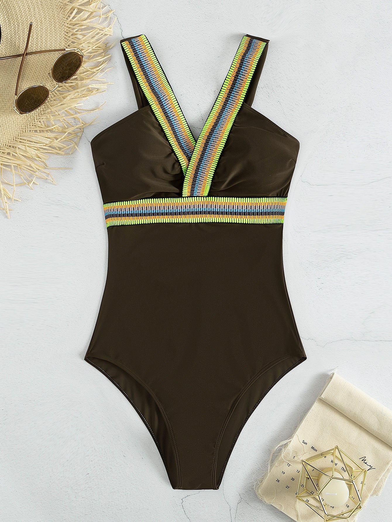 Deep V Spaghetti Straps One-piece Swimsuit