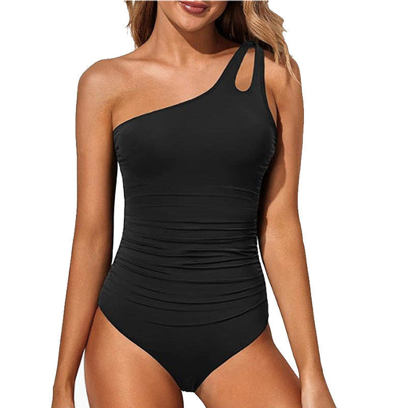 Bikini Women's Solid Color Shoulder