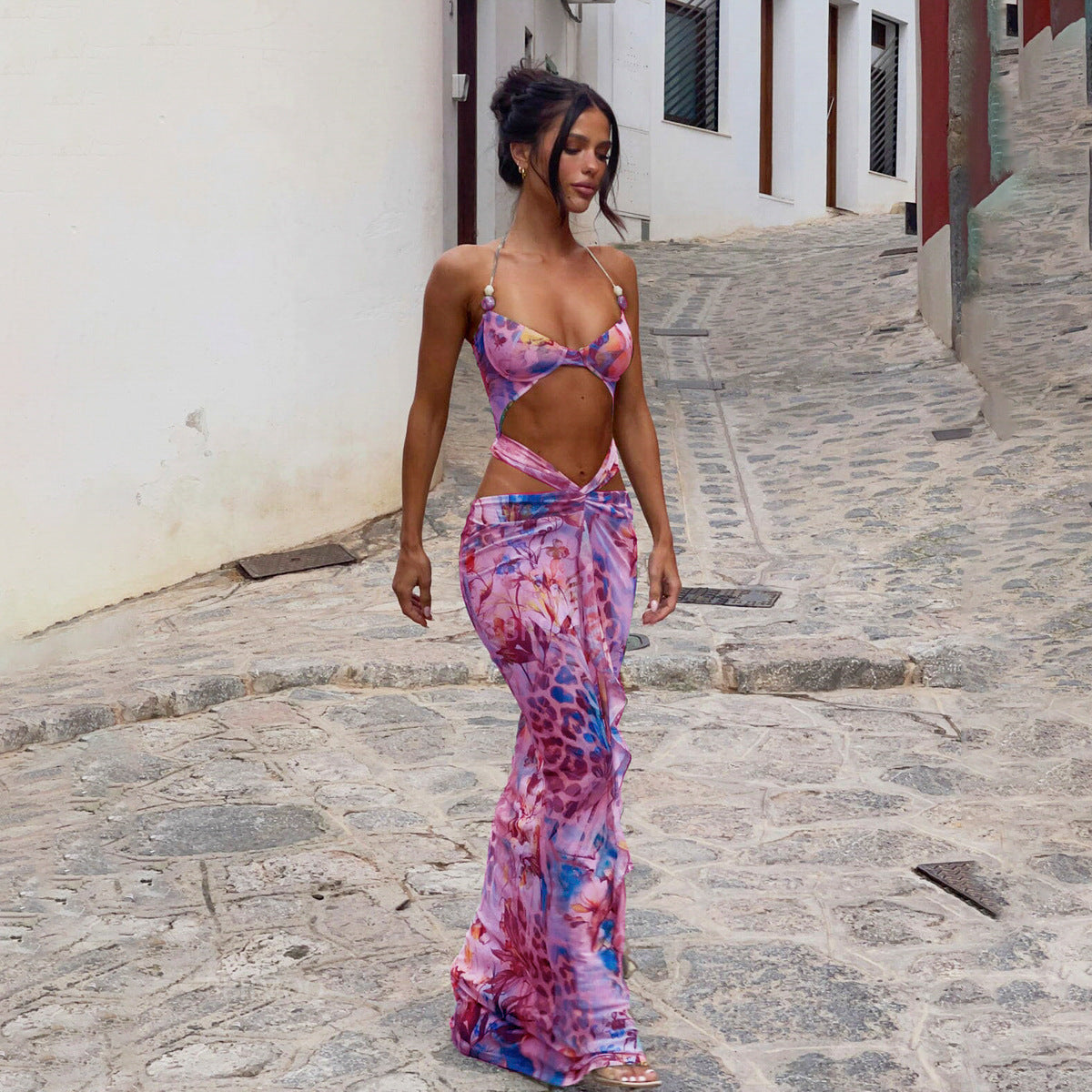 Sexy Bikini Printed Split Women's Swimsuit Swimsuit Female Dress - Peek A Boo Undies